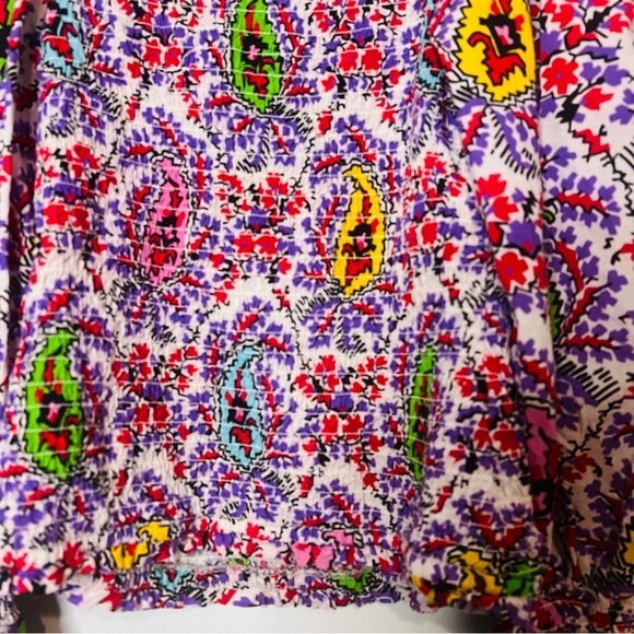 RHODE ALICIA PRINTED PAISLEY BLOUSE SIZE - Picture 4 of 12